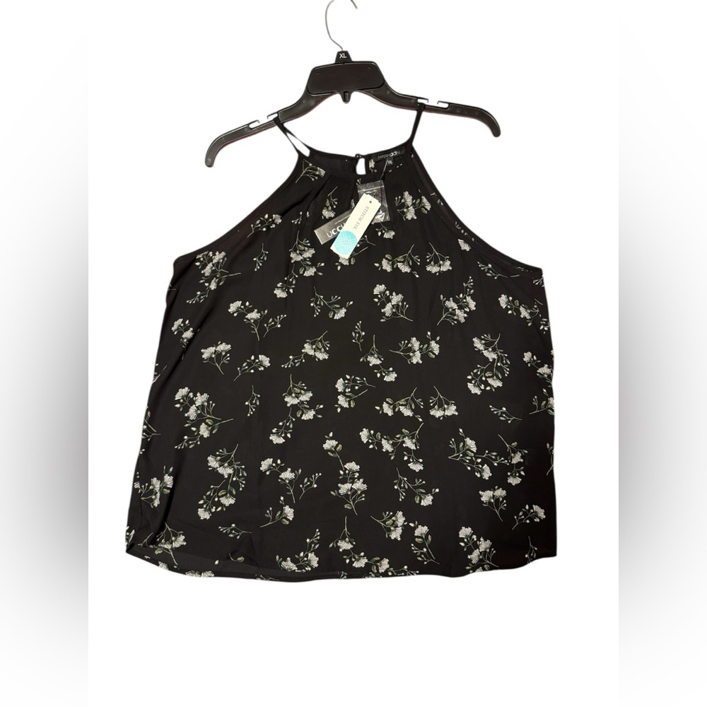 Papermoon Black Floral Tank Top